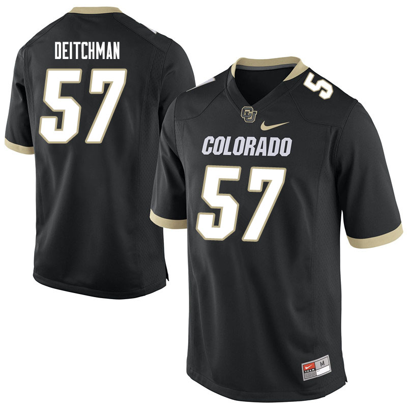 Men #57 John Deitchman Colorado Buffaloes College Football Jerseys Sale-Black - Click Image to Close